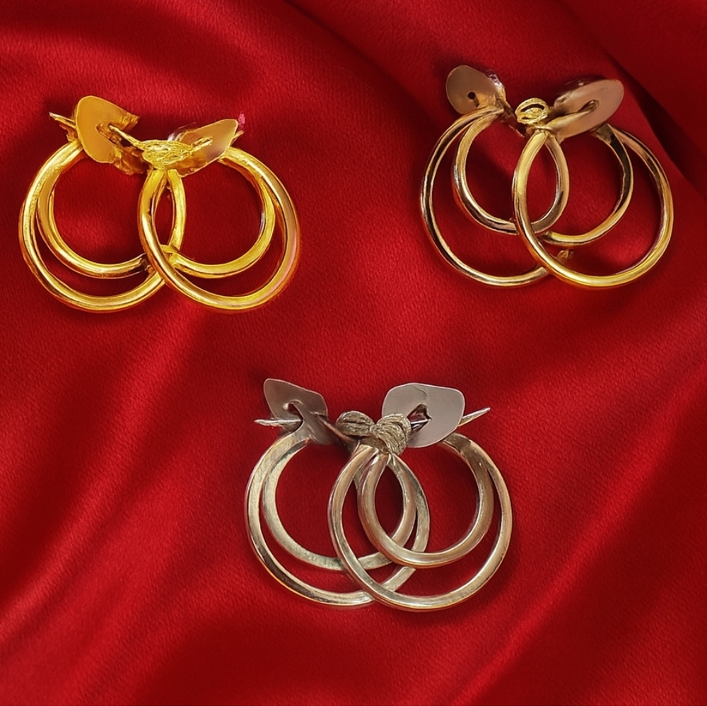 MIXIT Hypoallergenic Hoop Earrings Set – Gold, Rose Gold & Silver Trio  Jewelry